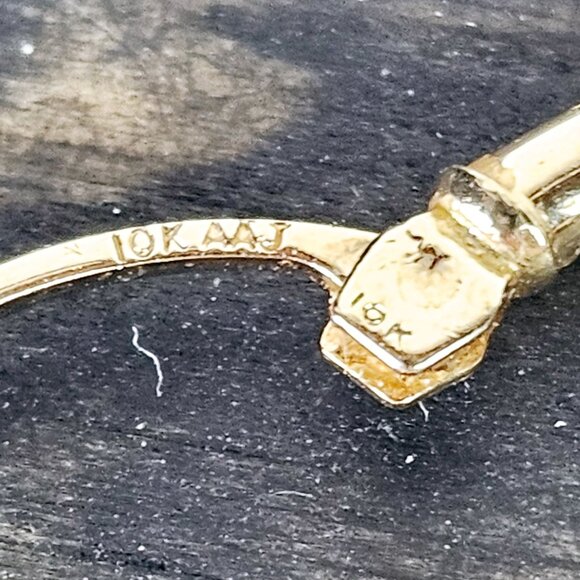 Vintage Hoop Jumping Dolphin Tube, 10K Signed AAJ, Polished Pierced Ear Earrings - Picture 5 of 5